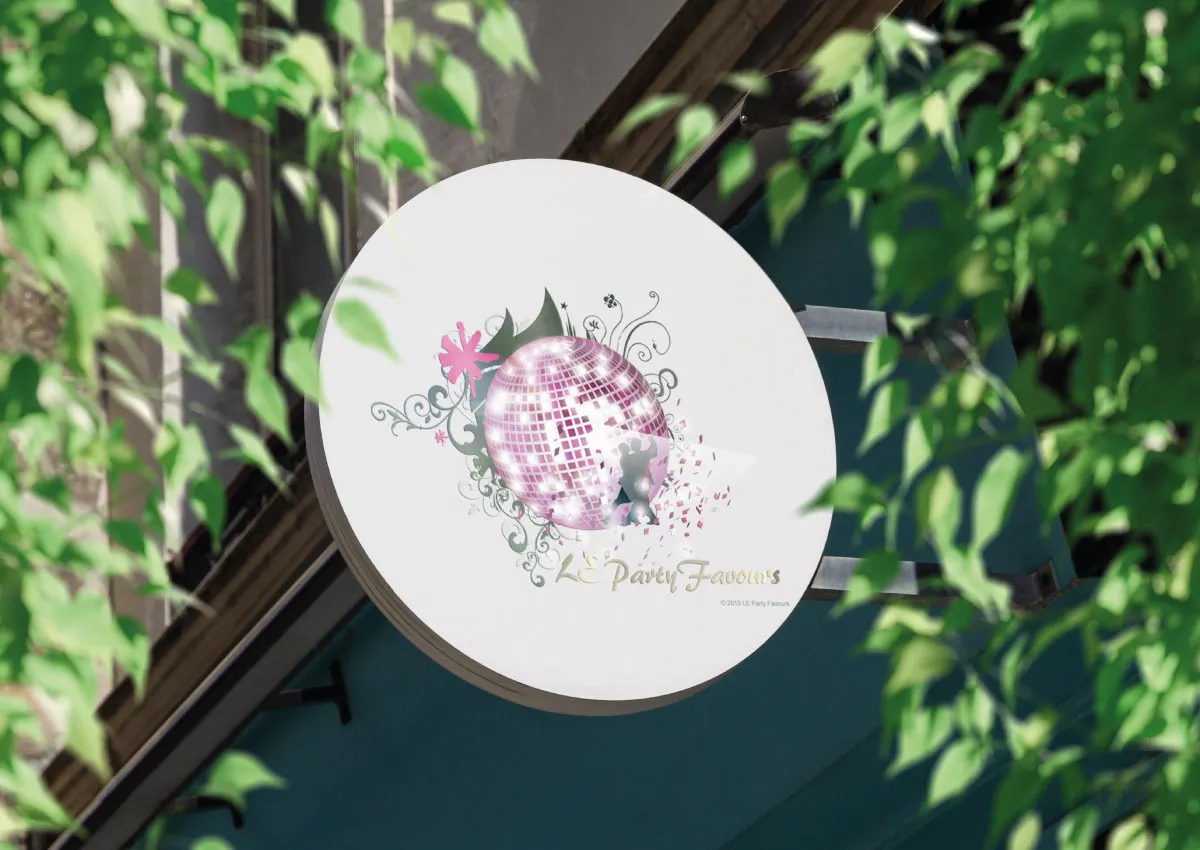 Outdoor signage with logo